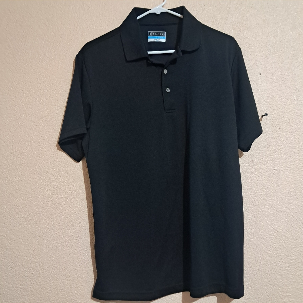 PGA Tour Classic Black Polo  Golf Shirt Men Size M